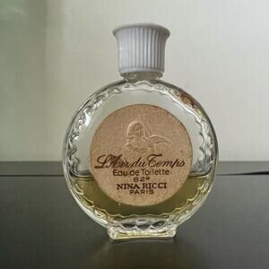 Vintage Mini .17oz Nina Ricci L'Air du Temps Round Bottle- Lalique Glass Bottle